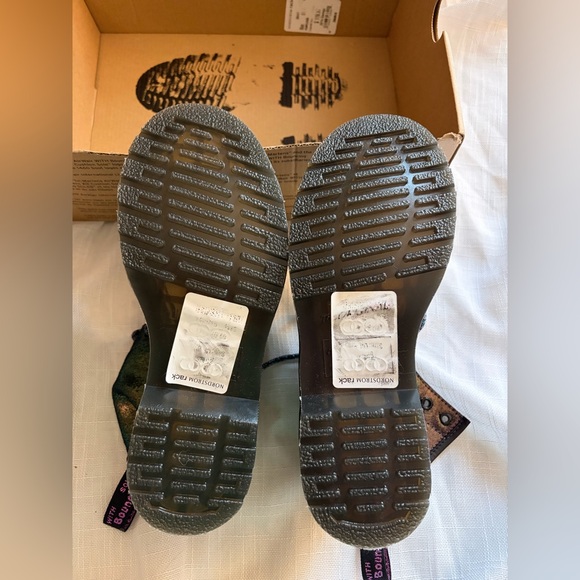 DOC MARTEN’S | Disco Iridescent Midnights Suede Leather Combat Lace Booties - Picture 4 of 7